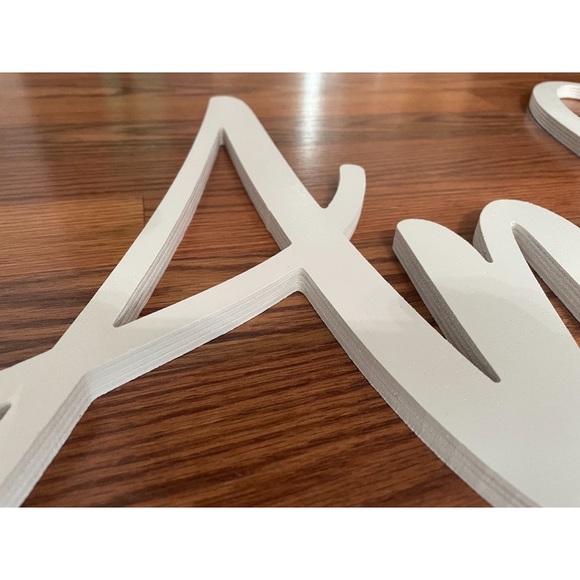 Custom Large Wooden ‘Andrew’ Name Sign 36” Wide Painted White - Nursery/Backdrop - Picture 8 of 9